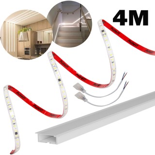 Perfil Led com Fita 4 Metros 120 Leds/m Cor da Luz Branco Frio 6500K Avant em Oferta na Shopee