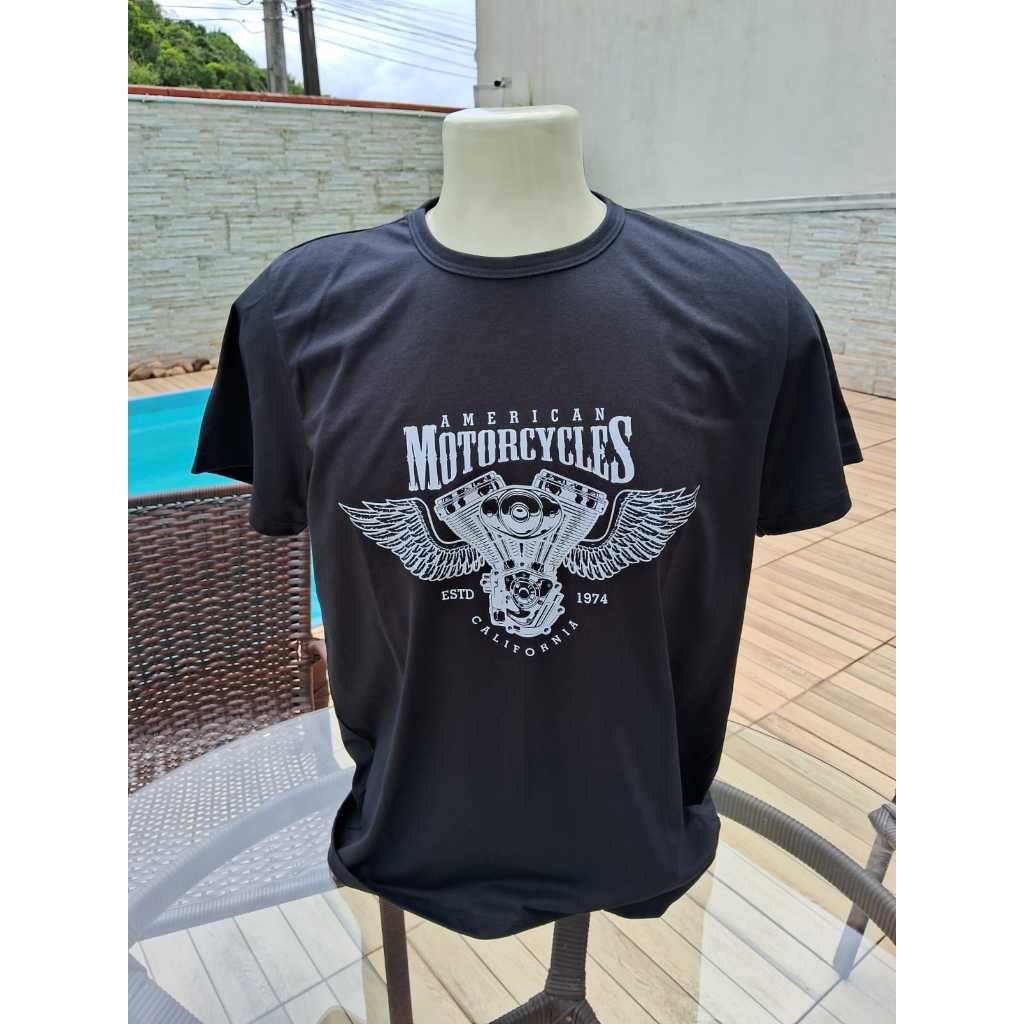 Camiseta T-shirt Blusa Masculina Verão - Estampada Motorcycles Califórnia.