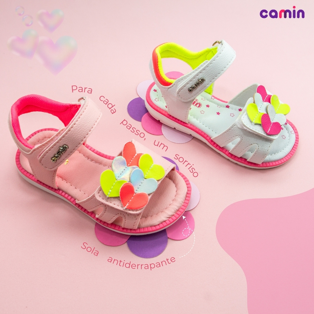 Sandália Rasteira Infantil Colorida Feminina Criança Menina 18 ao 27 Casual Confortável em Oferta na Shopee