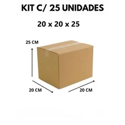 25 Caixas Papelão Armazenagem Correios Sedex 20x20x25 Cm