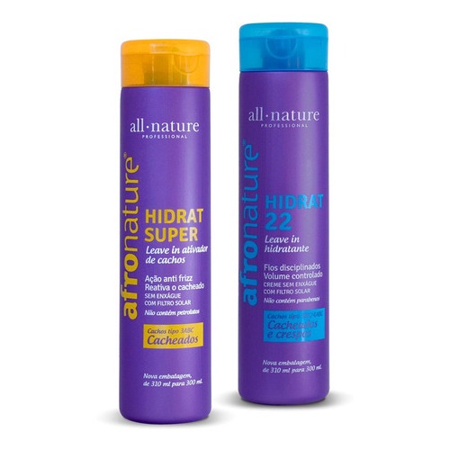 Kit Ativador Cachos + Super Hidrat 22 Afro All Nature 300ml