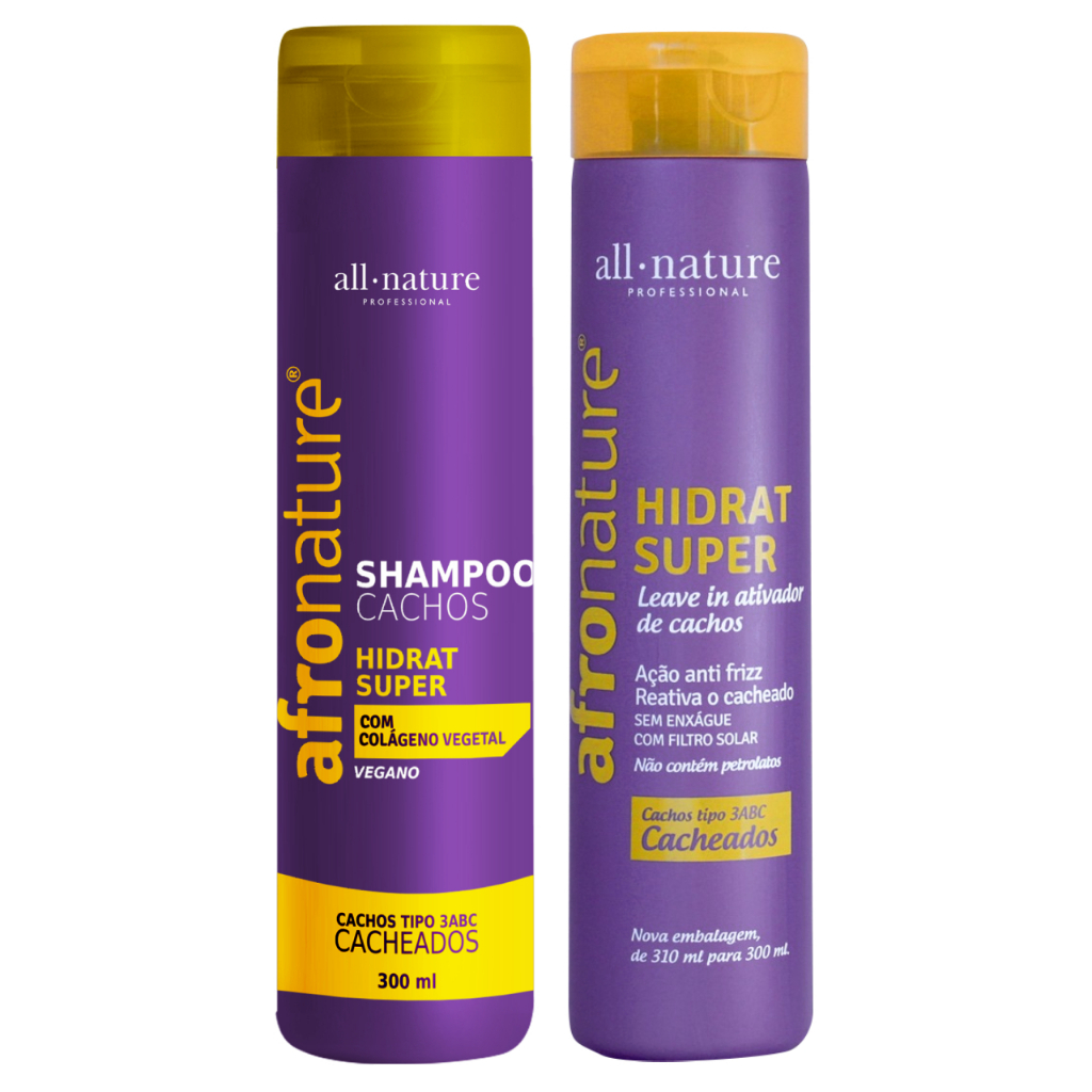 Kit Ativador Cachos + Shampoo Super Hidrat All Nature 300ml