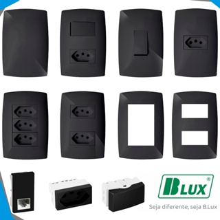 Tomada 10A/20A Interruptor Tomada com Interruptor e Módulos Preto HOME BLUX em Oferta na Shopee
