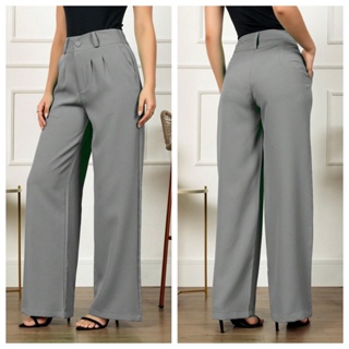welove calca pantalona feminina de alfaiataria com bolos e ziper em Oferta na Shopee