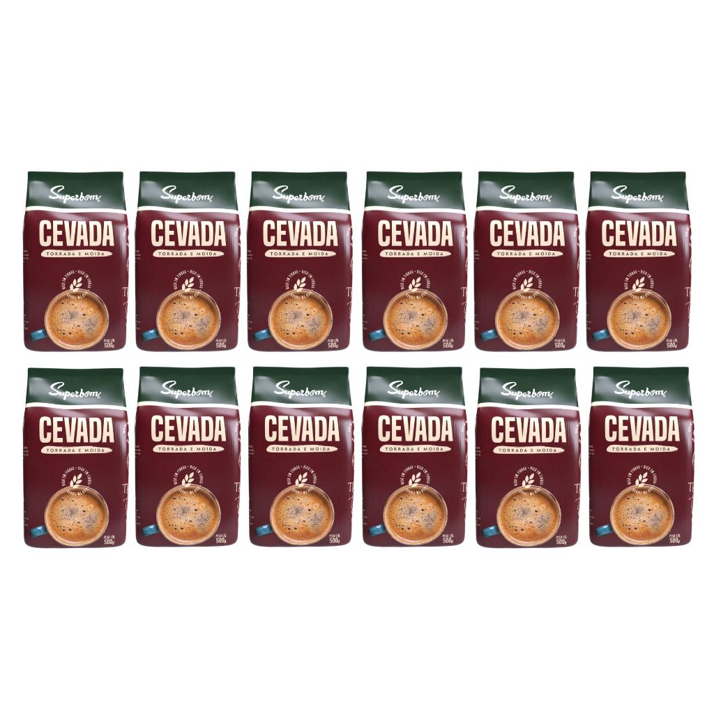 FARDO COM 12 UNIDADES DE CAFÉ CEVADA TORRADA E MOIDA 500GR SUPERBOM em Oferta na Shopee