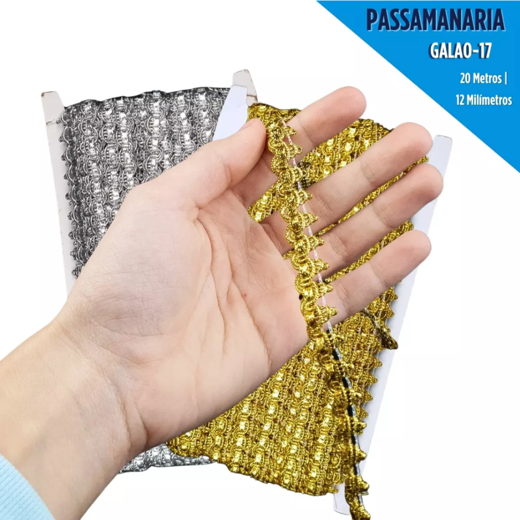 Fita Passamanaria Galao-17 - Tam: 12mm - Rolo C/20 Mts em Oferta na Shopee