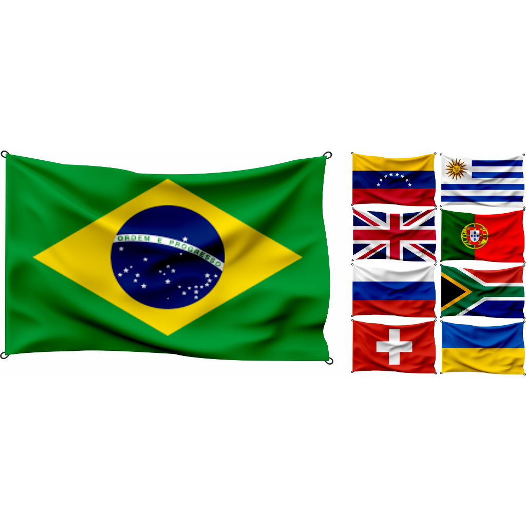 Bandeira Decorativa Países do Mundo 30 Países em Oferta na Shopee