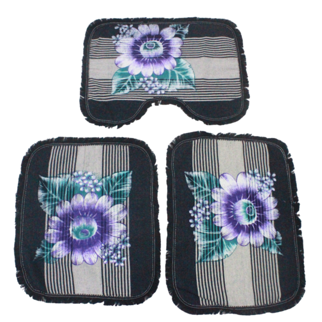 Jogo de Banheiro Kit Tapete 3 Peças Decorativo Várias Cores em Oferta na Shopee