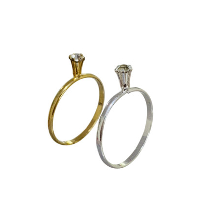 Anel solitário aparador semi joia zircônia ouro18k prata 925