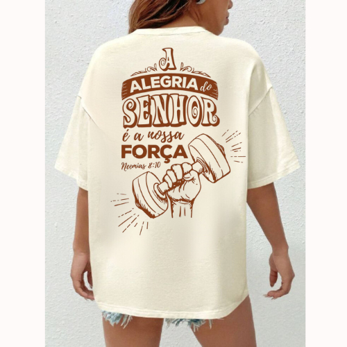 Camiseta personalizada Oversized Feminina Cristã 100% Algodão Jesus Streetwear