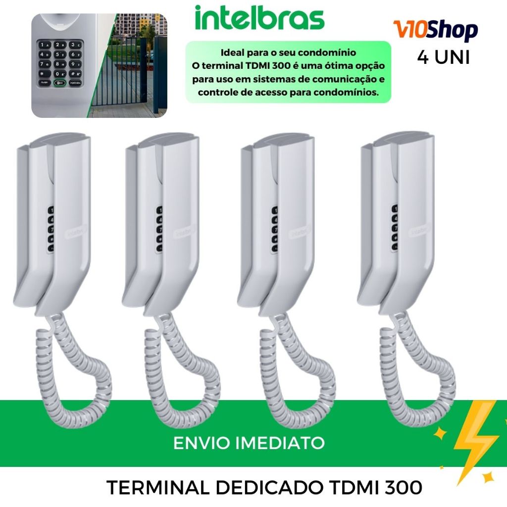 Kit 4 unid. Interfone Terminal Dedicado Tdmi 300 Intelbras