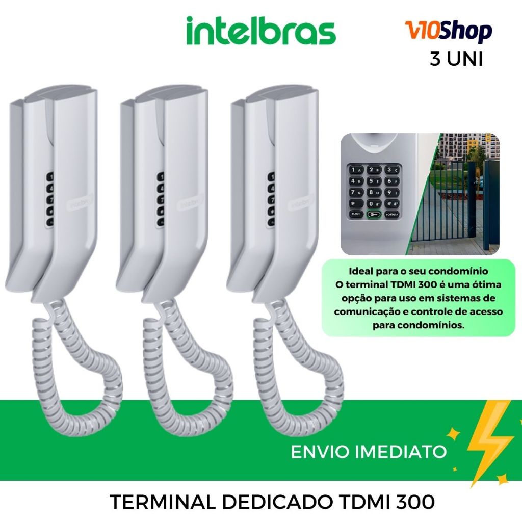 Kit 3 unid. Interfone Terminal Dedicado Tdmi 300 Intelbras