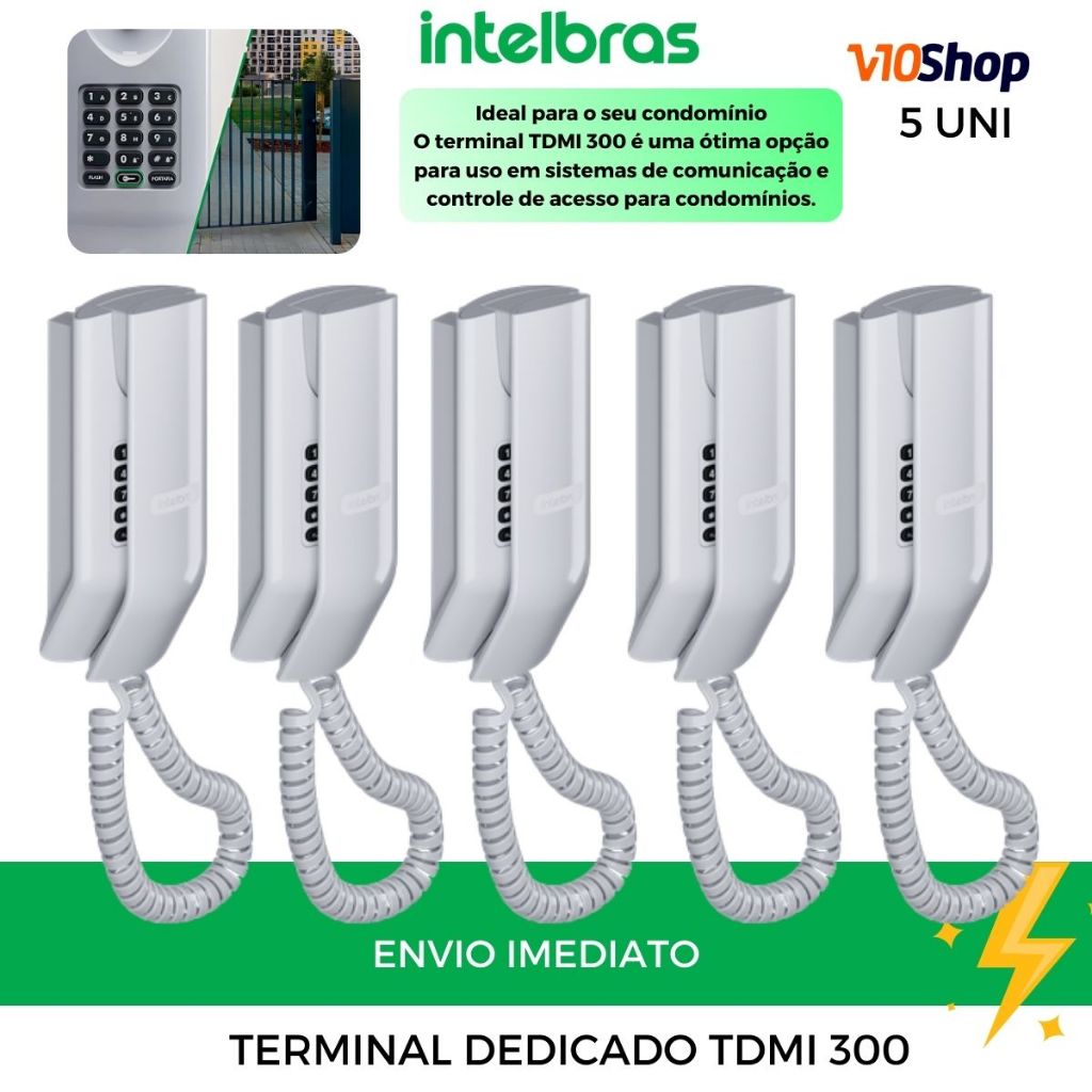 Kit 5 unid. Interfone Terminal Dedicado Tdmi 300 Intelbras