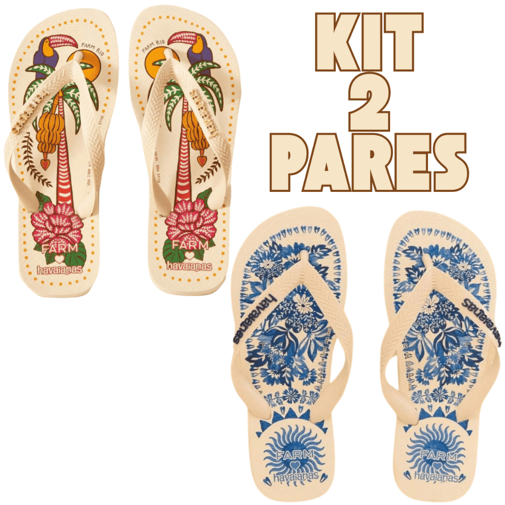 Kit 2 Chinelo Feminino Farm Tropical Estilo e Conforto para o Verão