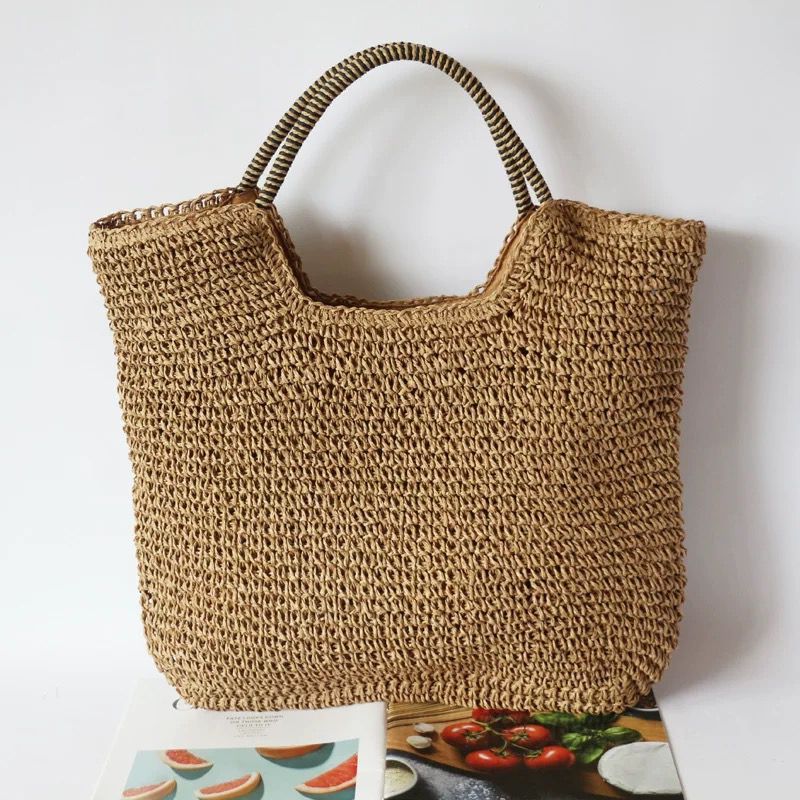 ￼Bolsa de palha modelo  transversal verão Blogueira artesanal