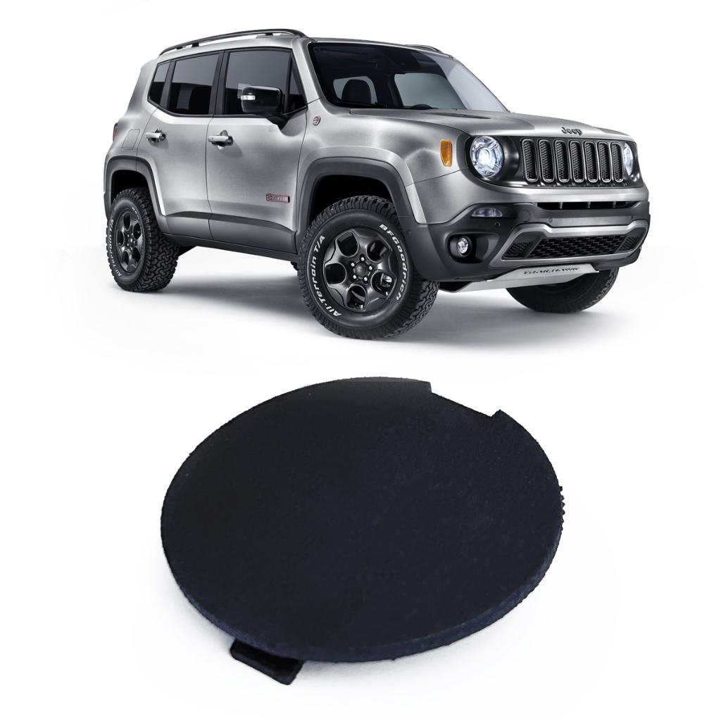 Tampa Reboque Guincho Jeep Renegade 2015 a 2021 Capa Furo Para-Choque Frontal Dianteiro