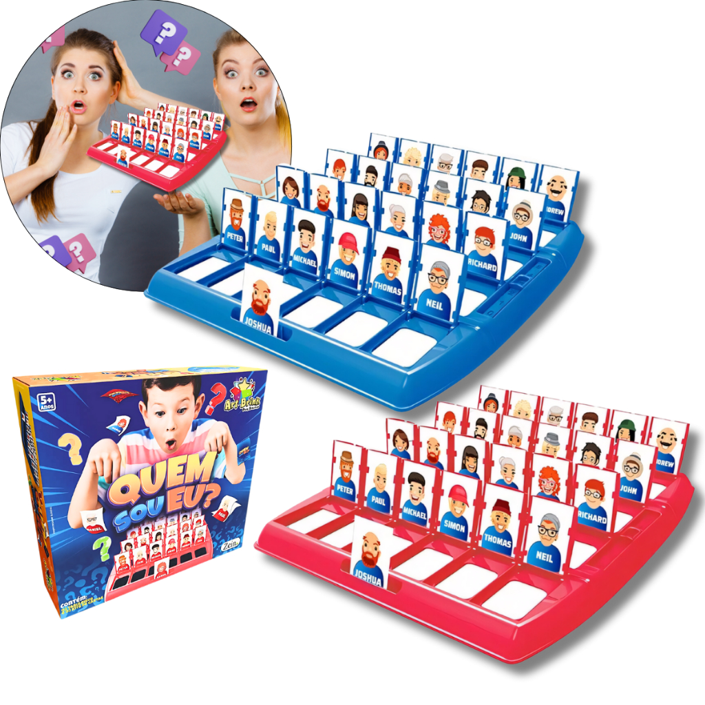 Jogo Quem Sou Eu Educativo Tabuleiro Cartas Advinha Diversão em Família Envio Imediato em Oferta na Shopee