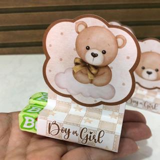 40 Porta Bis Duplo URSINHO LUXO chá revelação - Porta Bis para decoração de festa infantil - PEGUE E MONTE em Oferta na Shopee