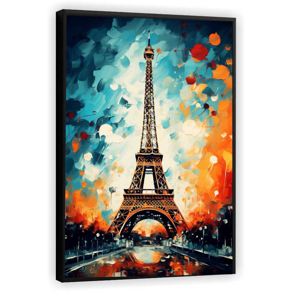 Quadro Decorativo Luxo Cidade Paris Torre Eiffel Abstrato Salas Quartos Tela Canvas Filete GG04