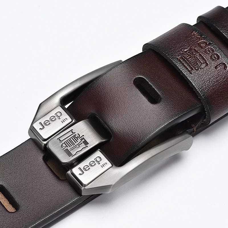 Cinto Masculino 100% Couro Jeep Original Marrom Escuro 125 CM