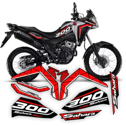 Kit Jogo Faixas Adesivos Emblemas Sahara 300 Pro Varias Cores