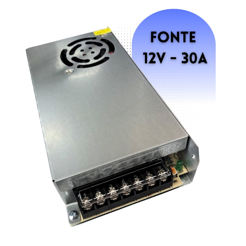 Fonte Chaveada 30A Fonte de Alimentação para Fita Led Som Automotivo Bivolt Premium 12V em Oferta na Shopee