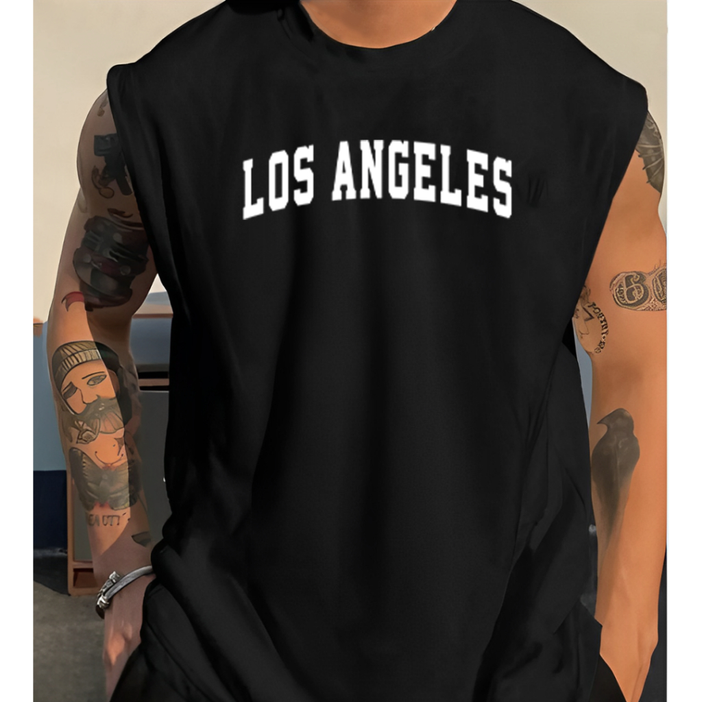 Regatas Masculina Oversized Camisa Para Treino Streetwear Sleeveless Larga Regata