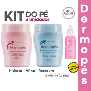 Kit Tratamento pés Dermopés 3 Produtos Restaura + Afina Abelha Rainha 130g + Milagre dos pés loção em Oferta na Shopee