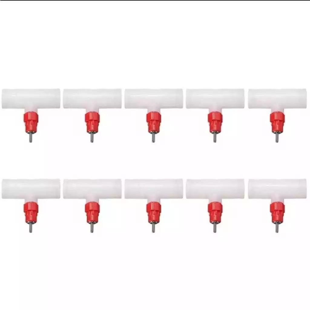 kIT Bebedouros Automáticos Nipple Aves, Galinha C/adaptador Conexão T Cano De 20mm- 5/10/20 unidades