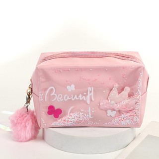 Bolsa Estojo Cosmética Com Design De Gato Fofo Com Pompom