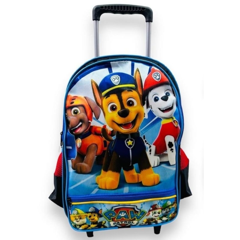 Mochila Escolar Infantil Grande Com Rodinha Patrulha Canina