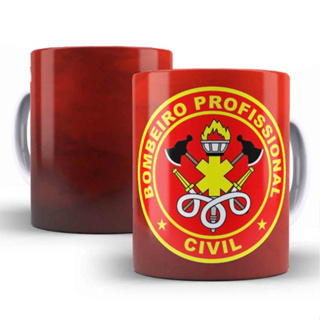 Caneca Porcelana Bombeiro Civil Profissional - Pode Personalizar com Nome em Oferta na Shopee