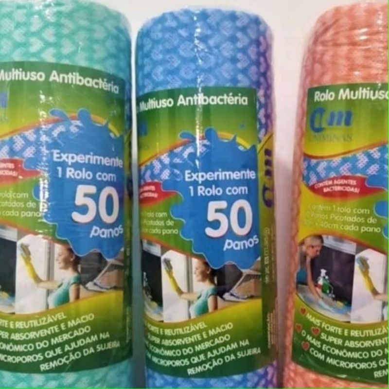 100 Pano Multiuso p/ cozinha 2 Rolos com 50 Panos Antibactérianos em Oferta na Shopee