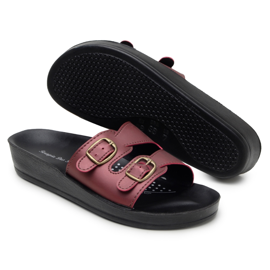 Sandália Ortopédica Duas Fivelas – Conforto Diário, Alívio de Dores nos Pés e Coluna em Oferta na Shopee