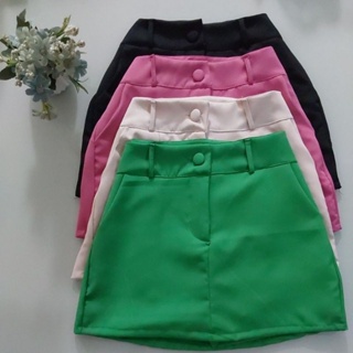 Short Saia Alfaiataria Feminina Con Bolso e Siper Tendencia em Oferta na Shopee
