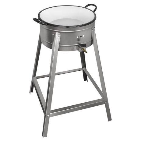 Fritador Pasteleiro Fogão Inox Fritadeira Profissional Alta Pressão Com Tacho Nº 20 Kit Gás Incluso Batata Pastel