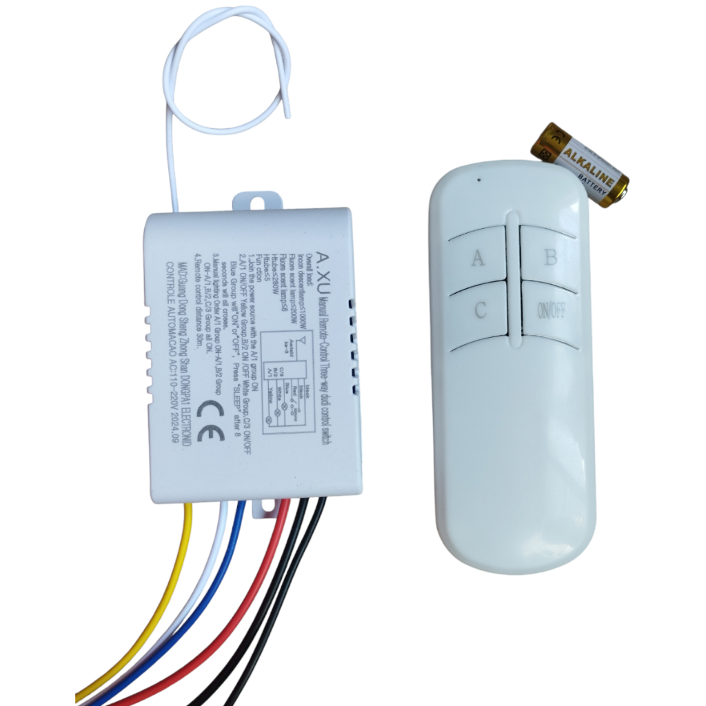 Interruptor Inteligente Wireless 3 Vias Com Controle Remoto Lampada Spot fita Led Automaç…