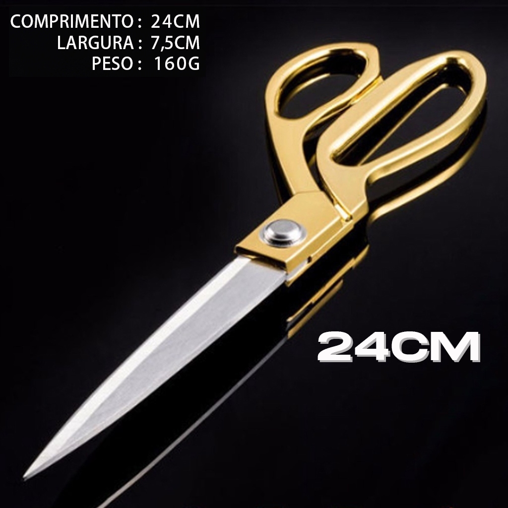 Tesoura Uso profissional dourada para costureira - Tesoura Tapeceiro Forjada Alfaiate Crina