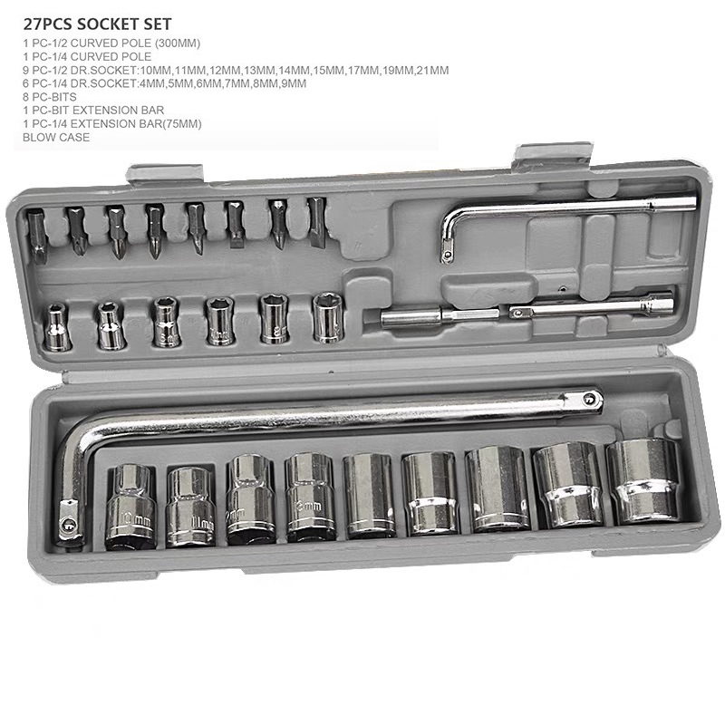 Kit De Ferramentas 27 Peças - Soquetes E Extensões Chave L em Oferta na Shopee