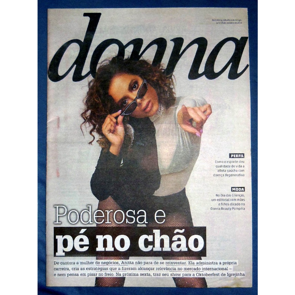 Jornal Zero Hora Donna Anitta Cléo Pires - 12 Outubro 2019