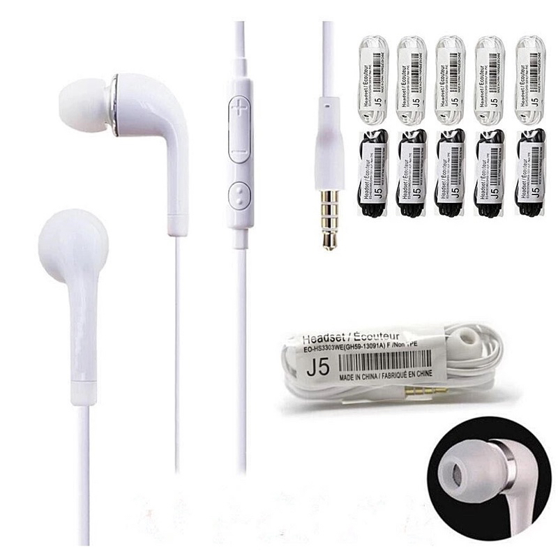 Kit Atacado Fones De Ouvido Estéreo Com Microfone J5 tamanho 3.5mm- Ótimo preço para revenda - Envio Imediato