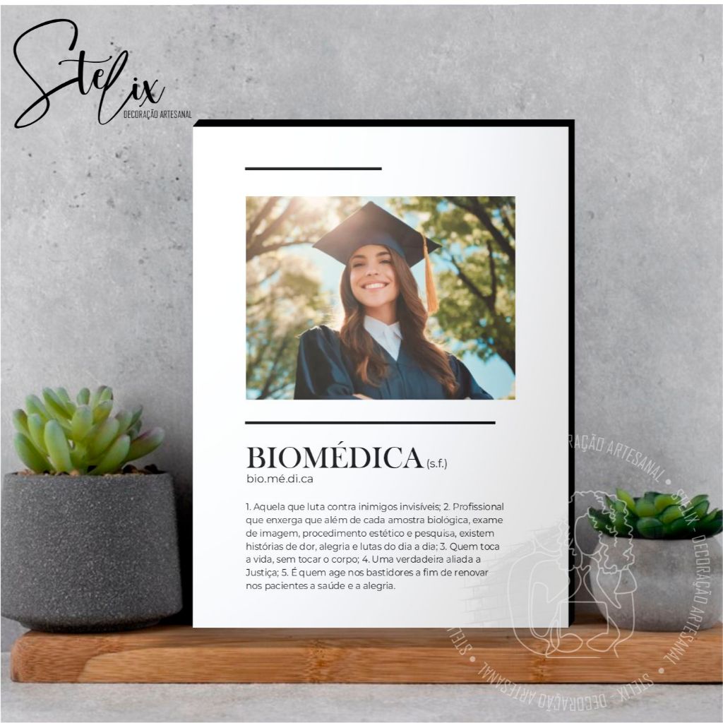 Quadro Significado de Biomédica Presente Para Biomédica Formatura Biomedicina