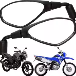 Par Retrovisor Bmw F800 Haste Curta Rebaixado Fazer 150 Fazer 250 Xtz Lander 250 Tenere 250