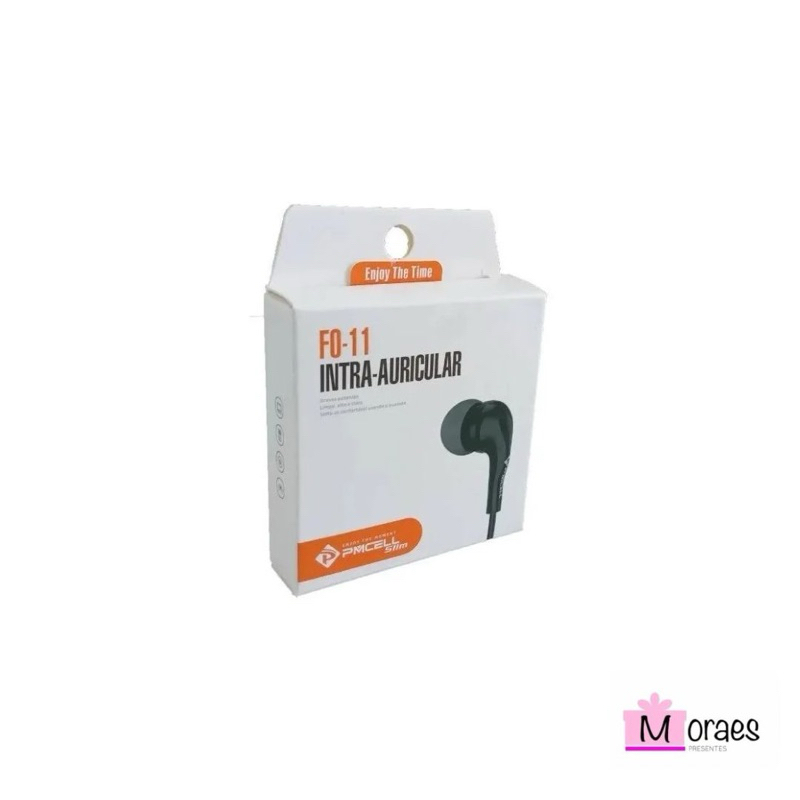 Fone de ouvido com microfone intra-auricular pmcell fo-11