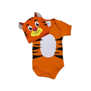 Body Bebe Menino TIGRAO  + Touca - Mesversário em Oferta na Shopee