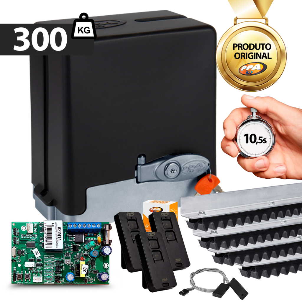 Kit Motor PPA Dz Stark 4m Cremalheira Analógico Z18 3 Controles 300kg em Oferta na Shopee