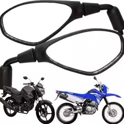 Par Retrovisor Bmw F800 Rosca Yamaha Rebaixado Haste Curta Lander 250 Tenere 250 Crosser 150