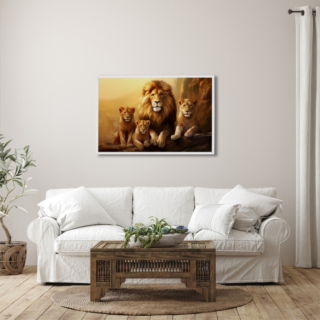 Quadro Decorativo Familia Selvagem 1 tela Com Moldura Quarto Sala Escritorio em Oferta na Shopee