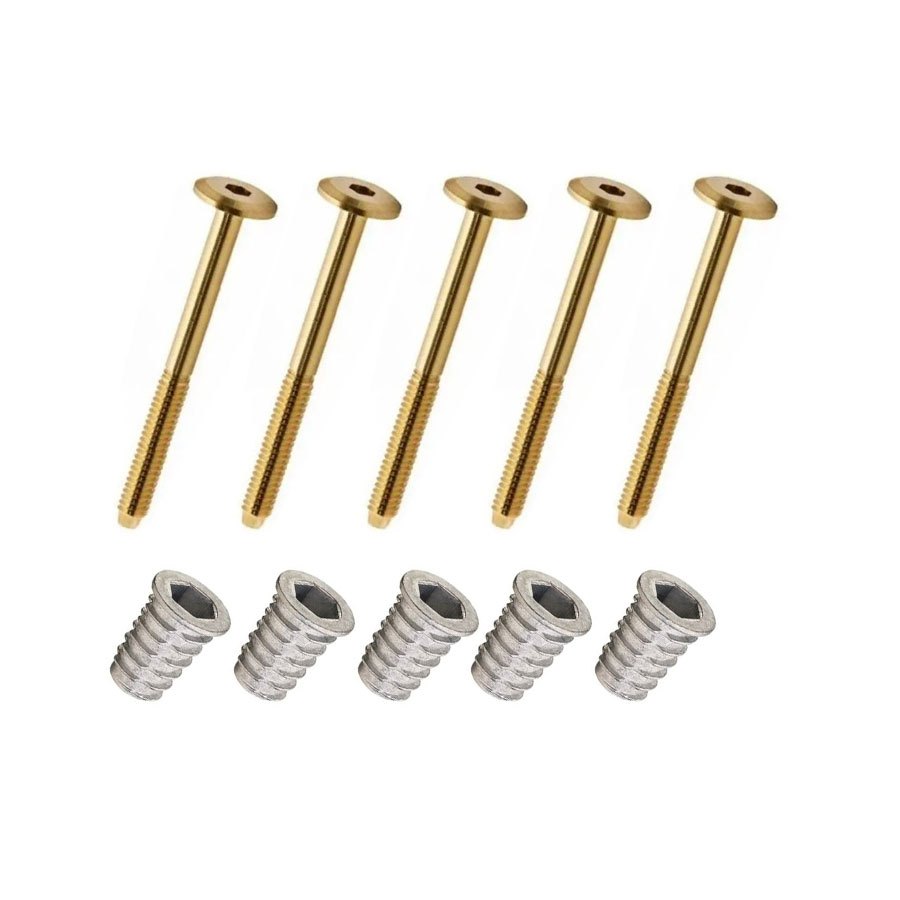 Kit com 15 Unidades de Parafuso para Móveis Tampinha allen com porca bucha americana
