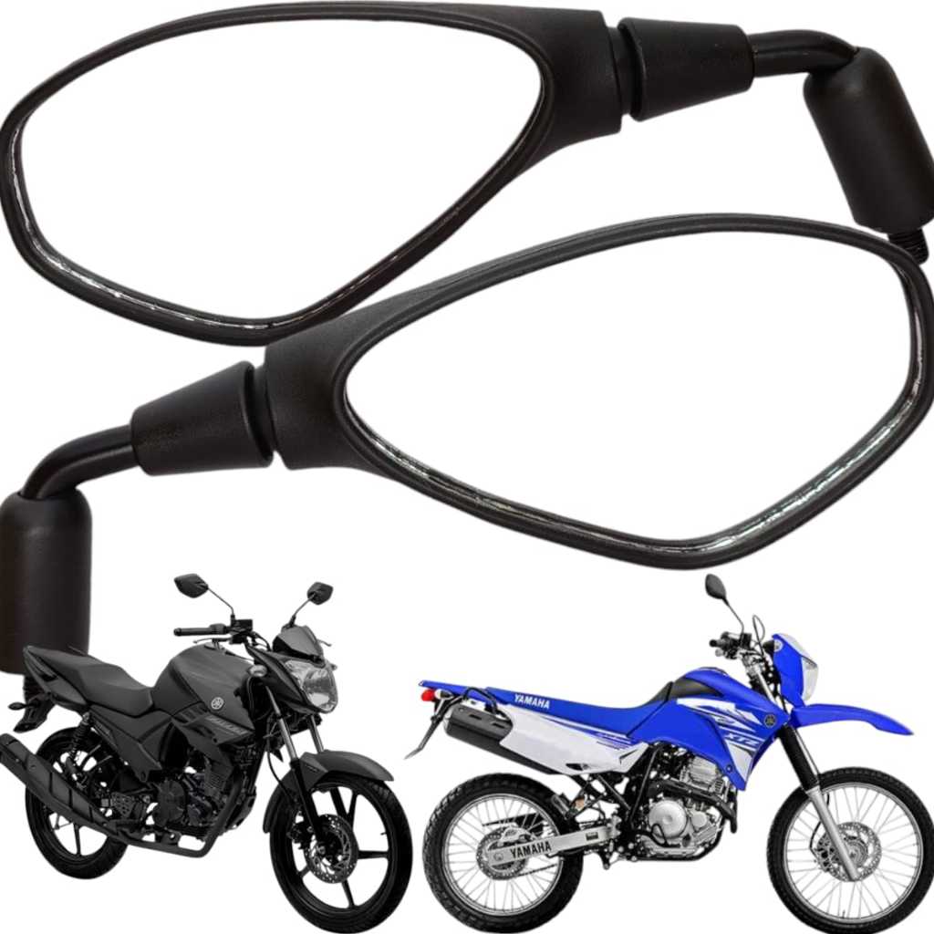 Par Retrovisor Bmw F800 Rebaixado Haste Curta Motos Yamaha Fazer 150 Fazer 250 Lander 250 Tenere